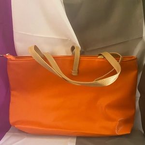 Orange Leather Shoulder Bag